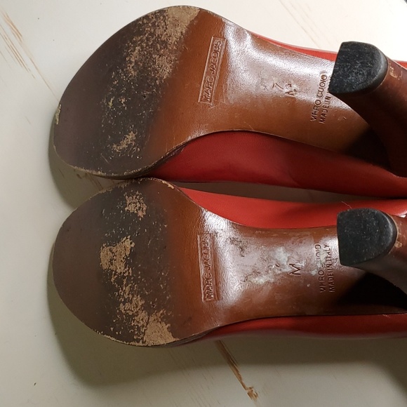 Marc Jacobs | Burnt Orange Leather Pumps with Suede on Counters Sz 7 - Picture 9 of 9